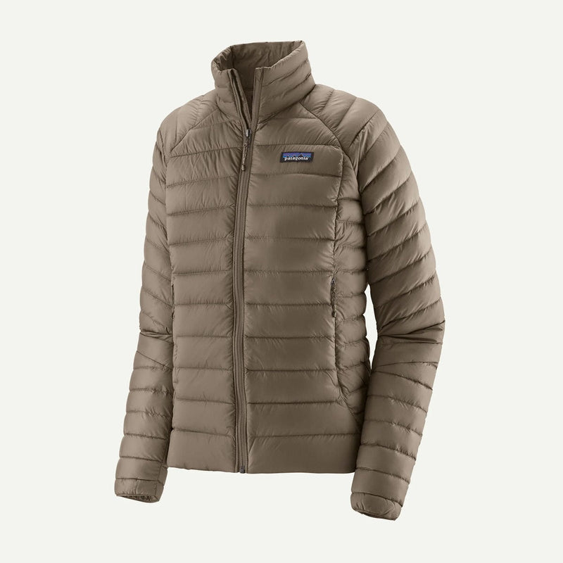 Load image into Gallery viewer, Brown puffer jacket with Patagonia logo on a white background