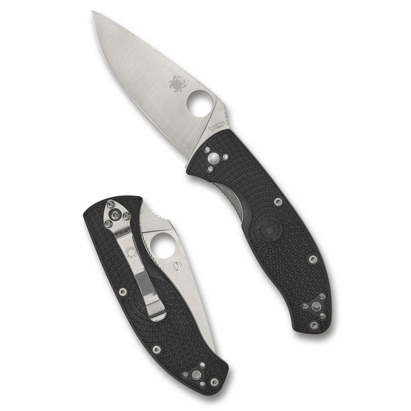 Load image into Gallery viewer, Folding knife with black handle and silver blade on a white background