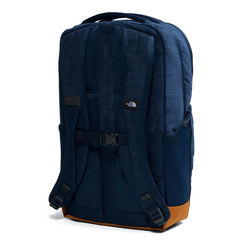 Load image into Gallery viewer, Blue backpack with brown accents on a white background
