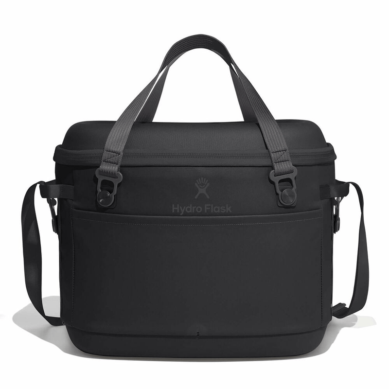 Load image into Gallery viewer, Black cooler bag with Hydro Flask logo on a white background