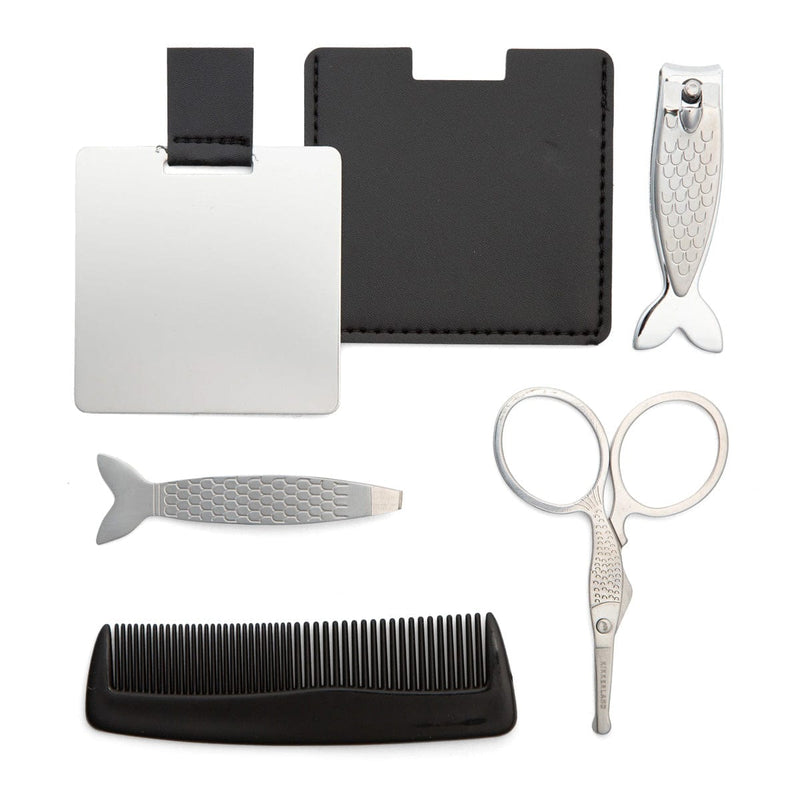 Load image into Gallery viewer, Set of grooming tools including a comb, scissors, and nail clippers on a white background