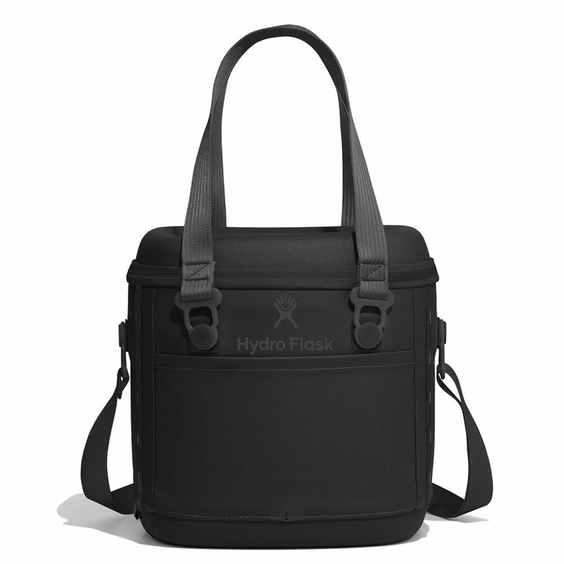 Load image into Gallery viewer, Black cooler bag with Hydro Flask logo on a white background