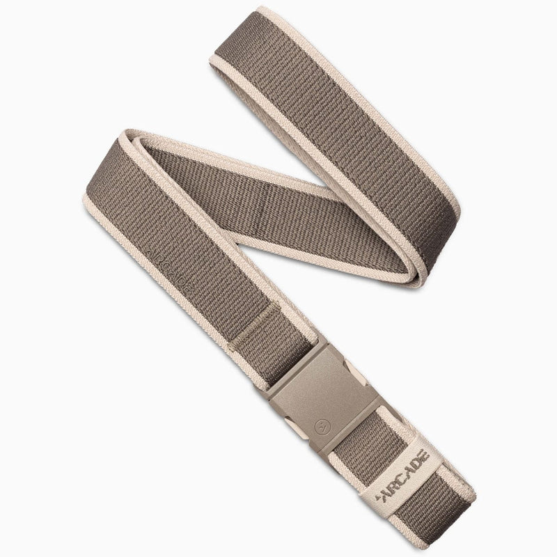 Load image into Gallery viewer, Brown and beige belt with a visible brand logo on a white background