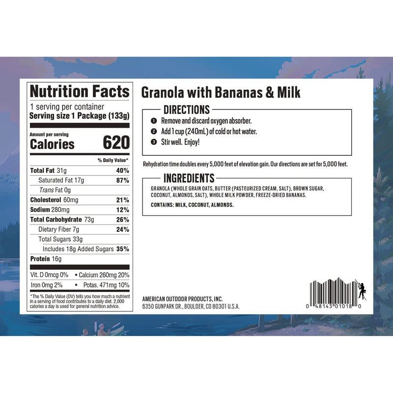 Load image into Gallery viewer, Backpacker's Pantry Granola with Bananas & Milk