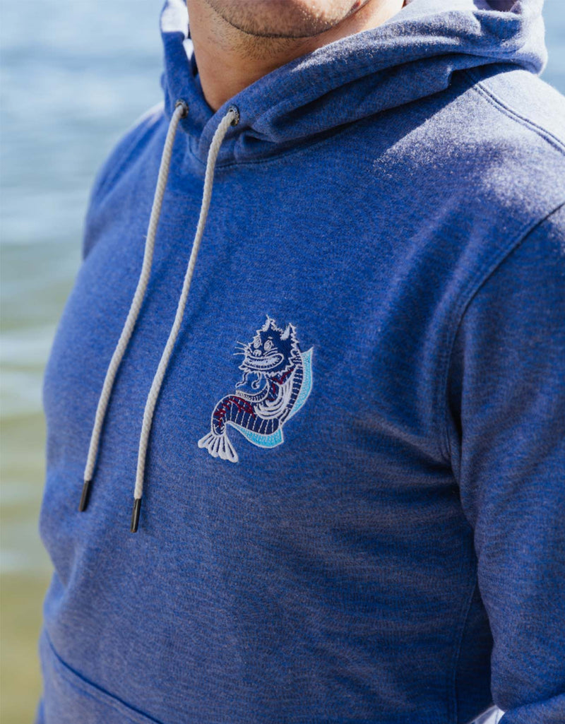 Load image into Gallery viewer, CATFISHED ORGANIC COTTON HOODIE - BLUE by Bajallama