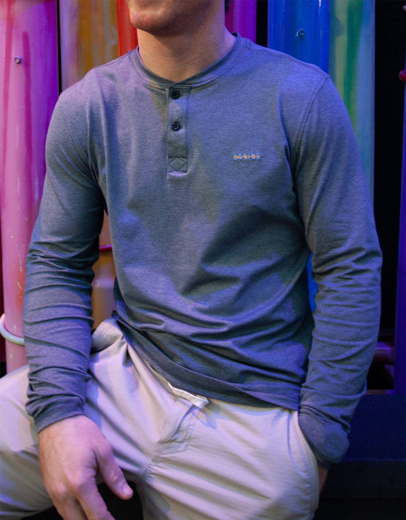 Load image into Gallery viewer, THE BORING HENLEY - HEATHER BLUE by Bajallama