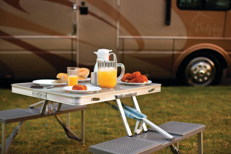 Load image into Gallery viewer, Aluminum Portable Picnic Table with Seats by Picnic Time Family of Brands