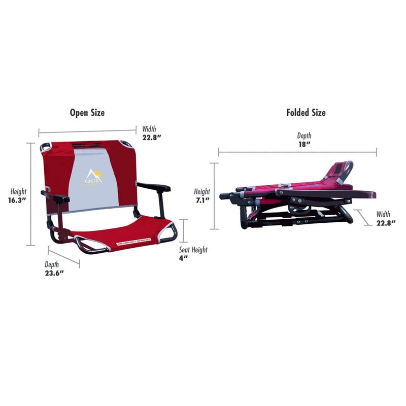 Load image into Gallery viewer, GCI Outdoor Big Comfort Stadium Chair with Armrests