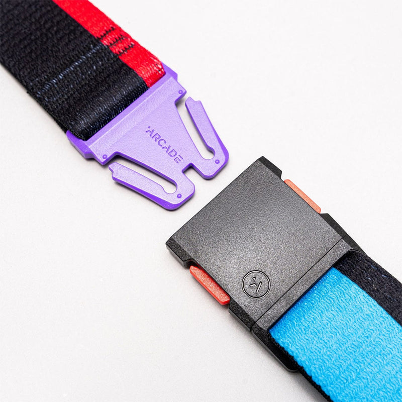 Load image into Gallery viewer, Two webbing straps with colorful buckles on a white background