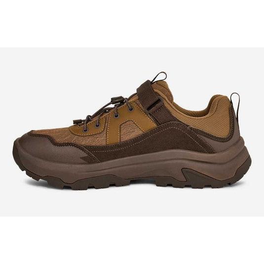 Brown hiking shoe on a white background