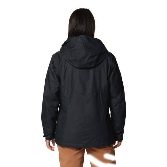Person wearing a black jacket on a white background