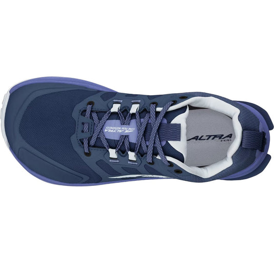 Blue running shoe with 'Altra' branding on a white background