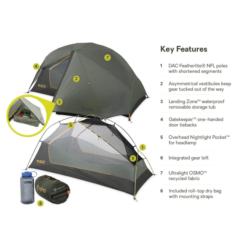 Load image into Gallery viewer, Nemo Equipment Dragonfly Bikepack OSMO 2 Person Backpacking Tent