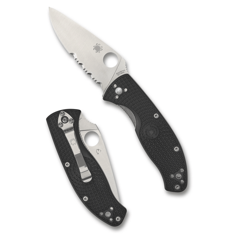 Load image into Gallery viewer, Folding knife with black handle and silver blade on a white background