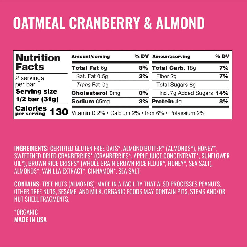 Load image into Gallery viewer, Kate's Oatmeal Cranberry & Almond Bar