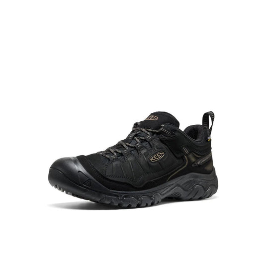 Black hiking shoe on a white background