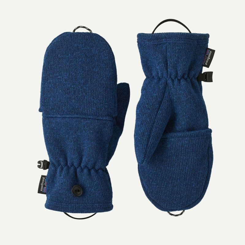 Load image into Gallery viewer, Pair of blue mittens on a light gray background