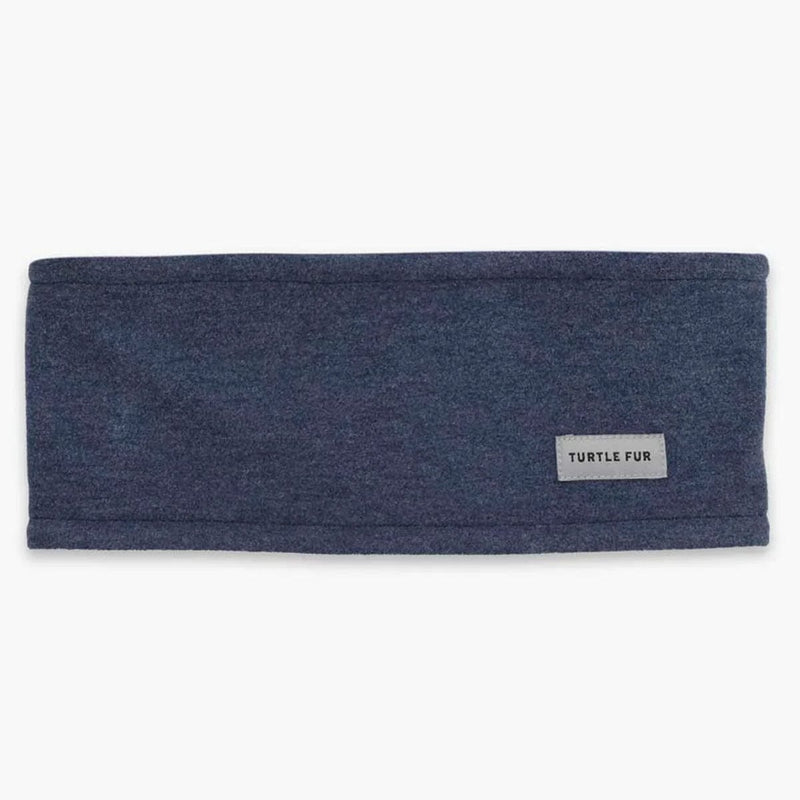Load image into Gallery viewer, Navy blue headband with a label on a white background