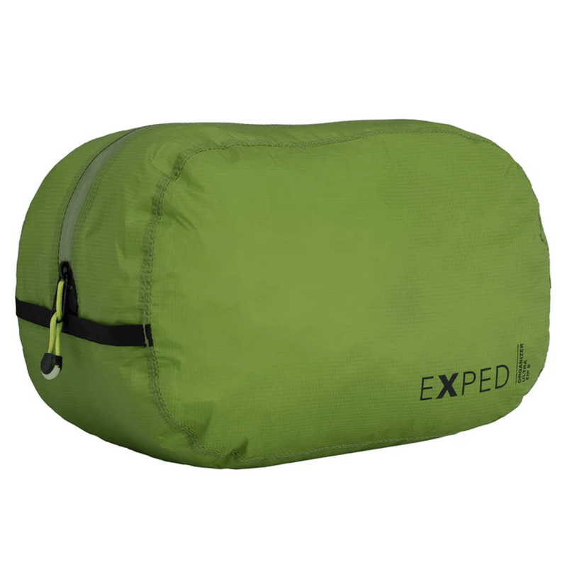 Load image into Gallery viewer, Green travel pouch with 'Exped' branding on a white background