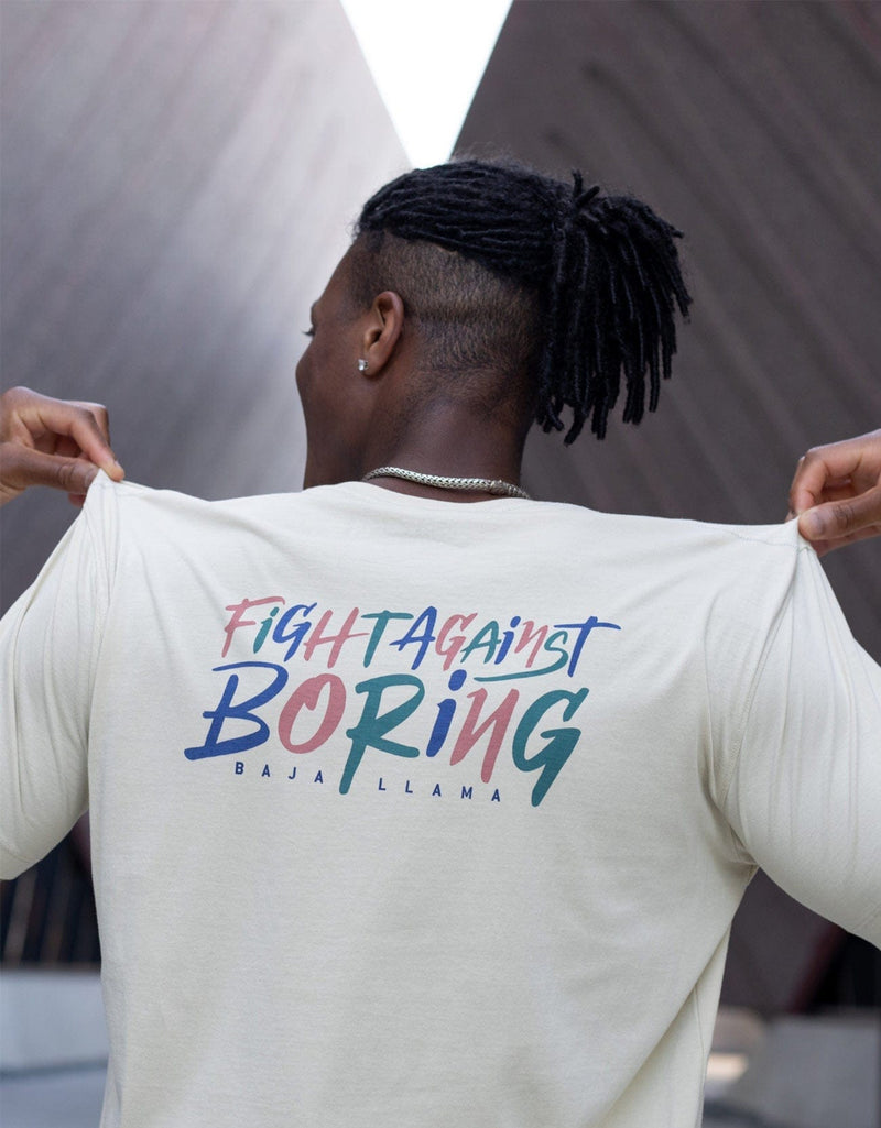 Load image into Gallery viewer, FIGHT AGAINST BORING RETRO - CREAM PRIMO GRAPHIC TEE by Bajallama