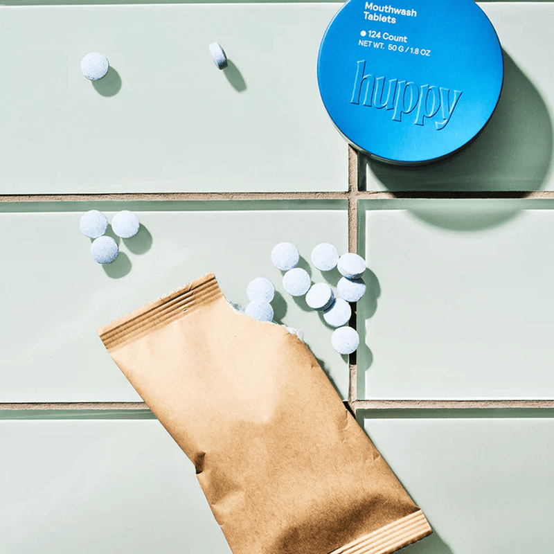 Load image into Gallery viewer, Huppy Cool Mint & Fluoride-Free Mouthwash Tablets Alcohol-Free