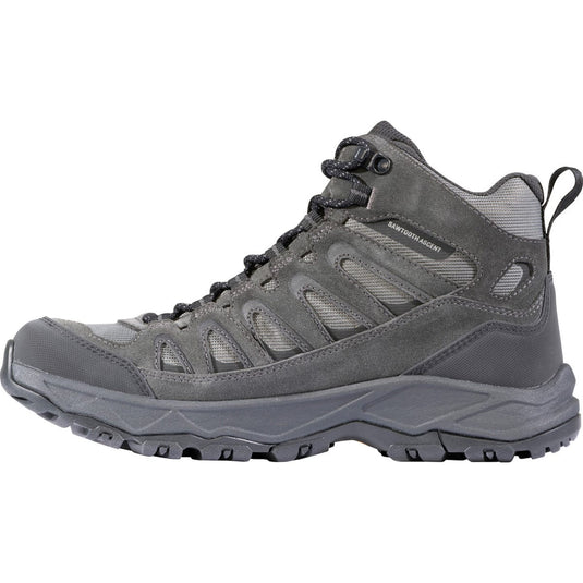 Gray hiking boot on a white background