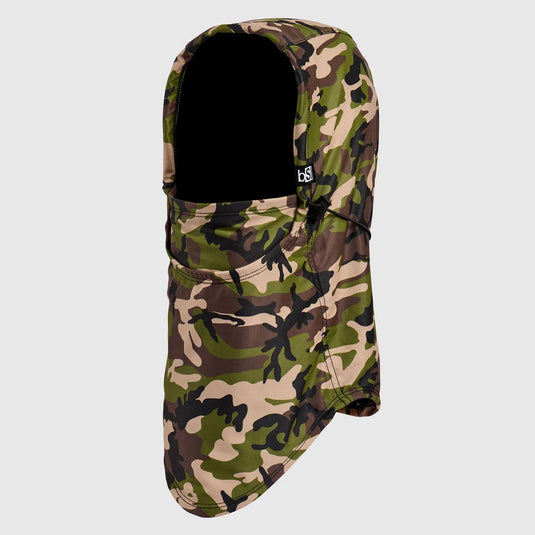 Camouflage balaclava on a light gray background