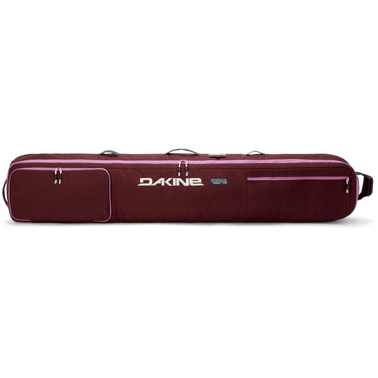 Maroon ski bag with Dakine logo on a white background