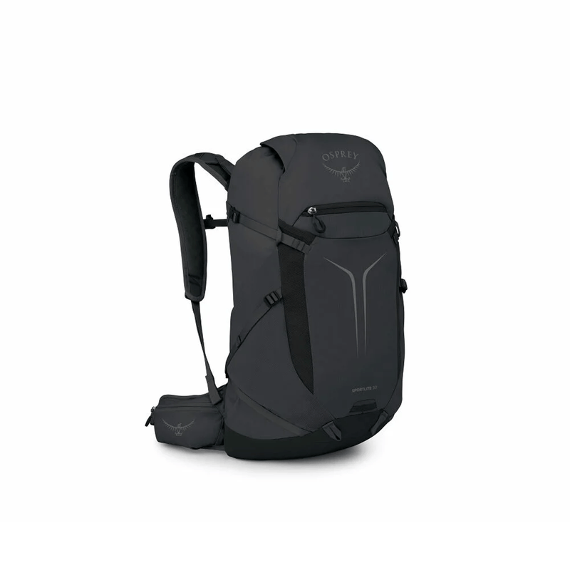 Load image into Gallery viewer, Black Osprey backpack on a white background
