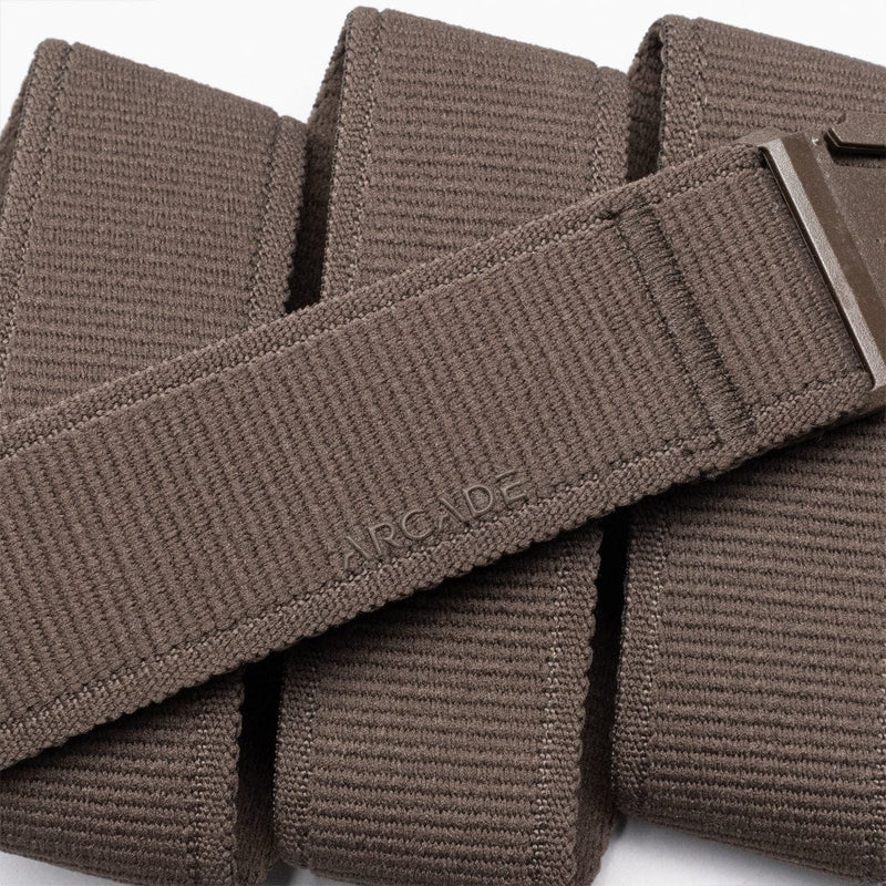 Load image into Gallery viewer, Brown tactical belt with 'Arcade' branding on a white background