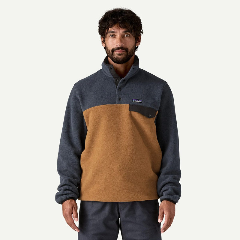 Load image into Gallery viewer, Man wearing a two-tone pullover with a visible brand logo on a white background
