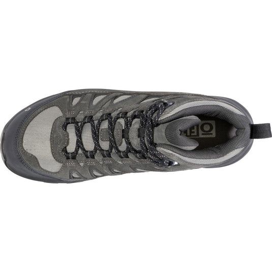 Gray hiking shoe on a white background