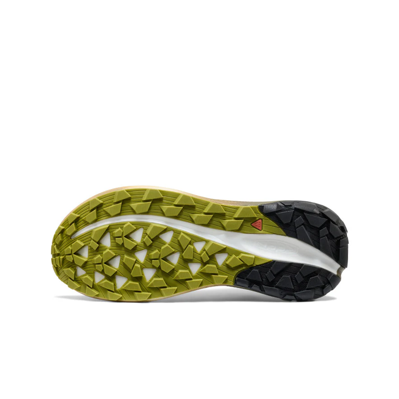 Load image into Gallery viewer, Close-up of a shoe sole with green tread pattern on a white background