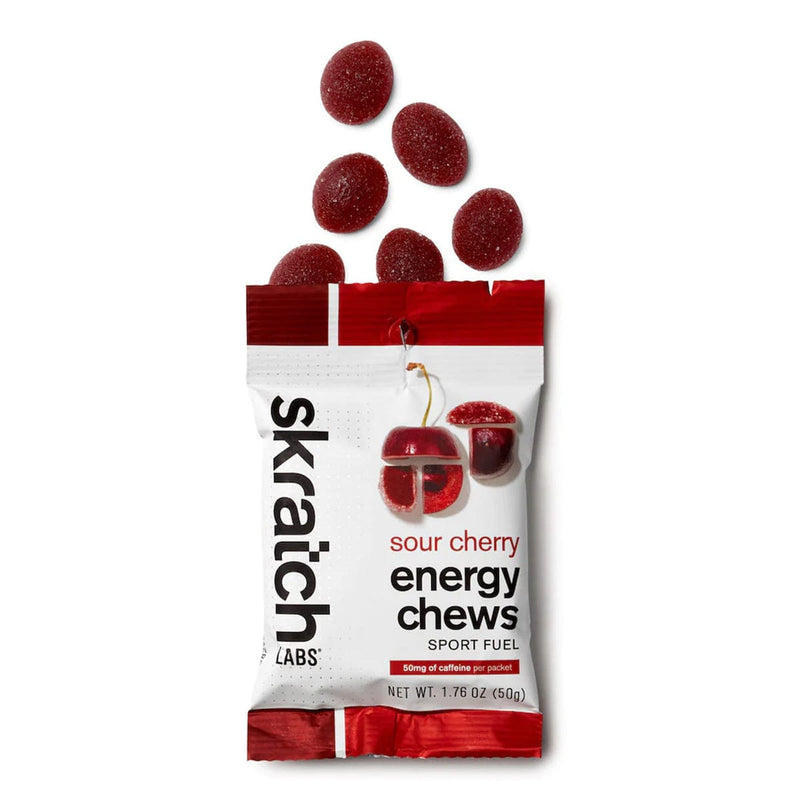 Load image into Gallery viewer, Skratch Labs Caffeinated Sour Cherry Energy Chews Sport Fuel