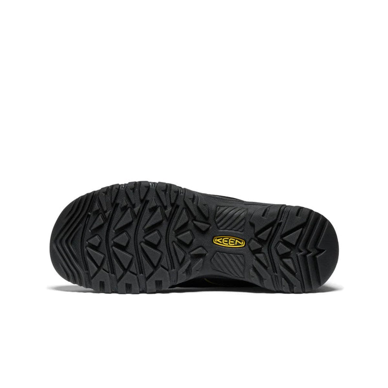 Load image into Gallery viewer, Black shoe sole with Keen logo on a white background