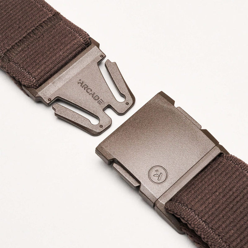 Load image into Gallery viewer, Brown belt with a metal buckle on a white background