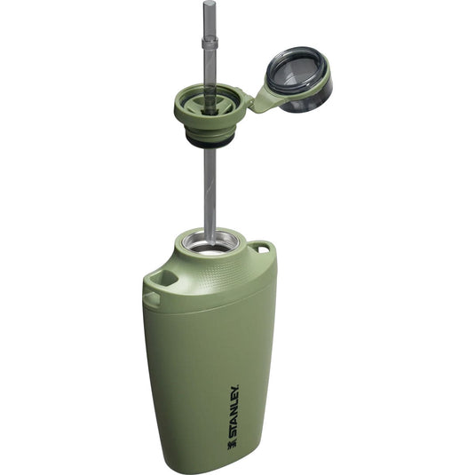 Green Stanley water filter on a white background