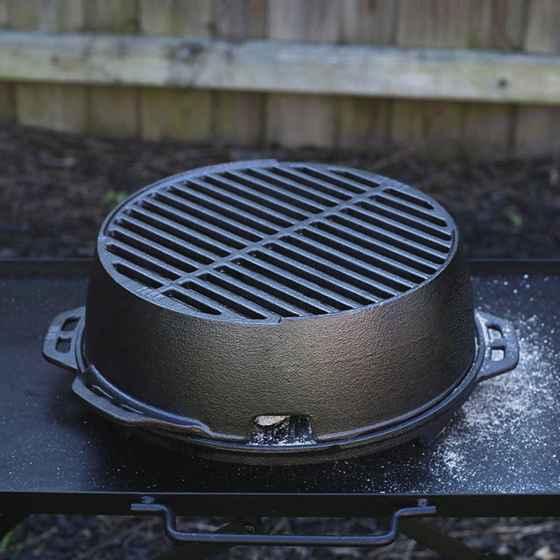 Load image into Gallery viewer, Lodge Cast Iron 12 Inch Cast Iron Portable Round Grill