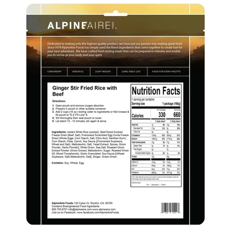 Load image into Gallery viewer, AlpineAire Ginger Stir Fried Rice with Beef