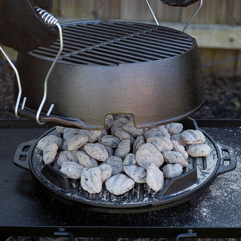 Load image into Gallery viewer, Lodge Cast Iron 12 Inch Cast Iron Portable Round Grill