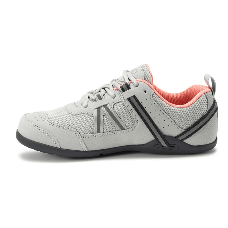 Load image into Gallery viewer, Gray athletic shoe with coral accents on a white background