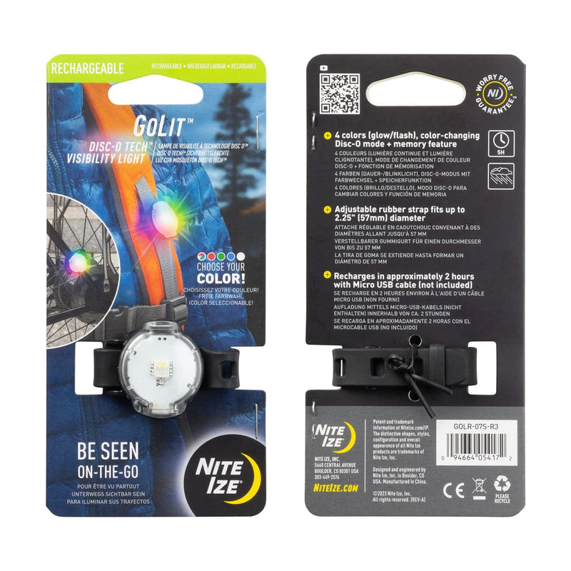 Load image into Gallery viewer, Nite Ize GoLit Rechargeable Visibility Light - Disc-O Tech