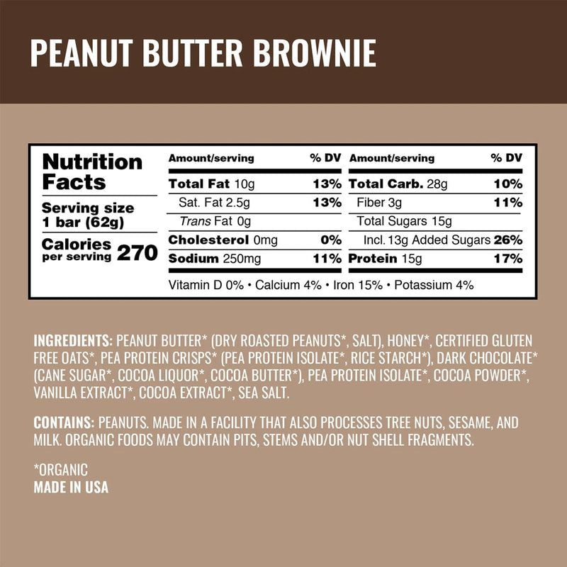 Load image into Gallery viewer, Kate's Peanut Butter Brownie 15g Protein Bars
