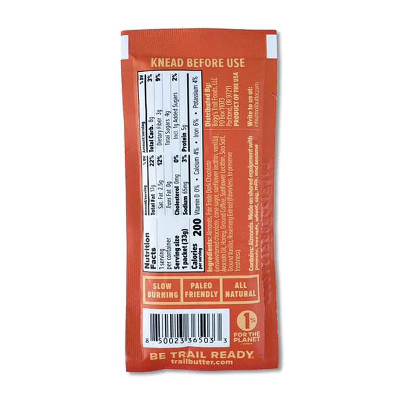 Load image into Gallery viewer, Trail Butter Dark Chocolate & Coffee Almond Butter 1.15 oz. Packet