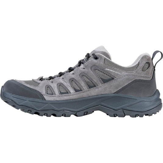 Gray hiking shoe on a white background