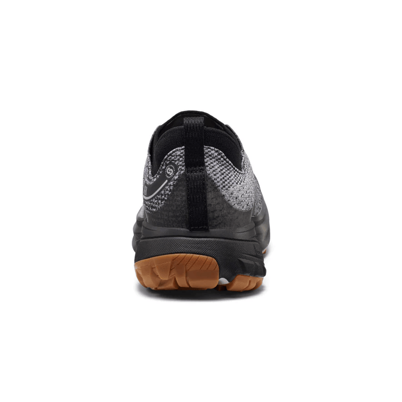 Load image into Gallery viewer, Black athletic shoe with a brown sole on a white background