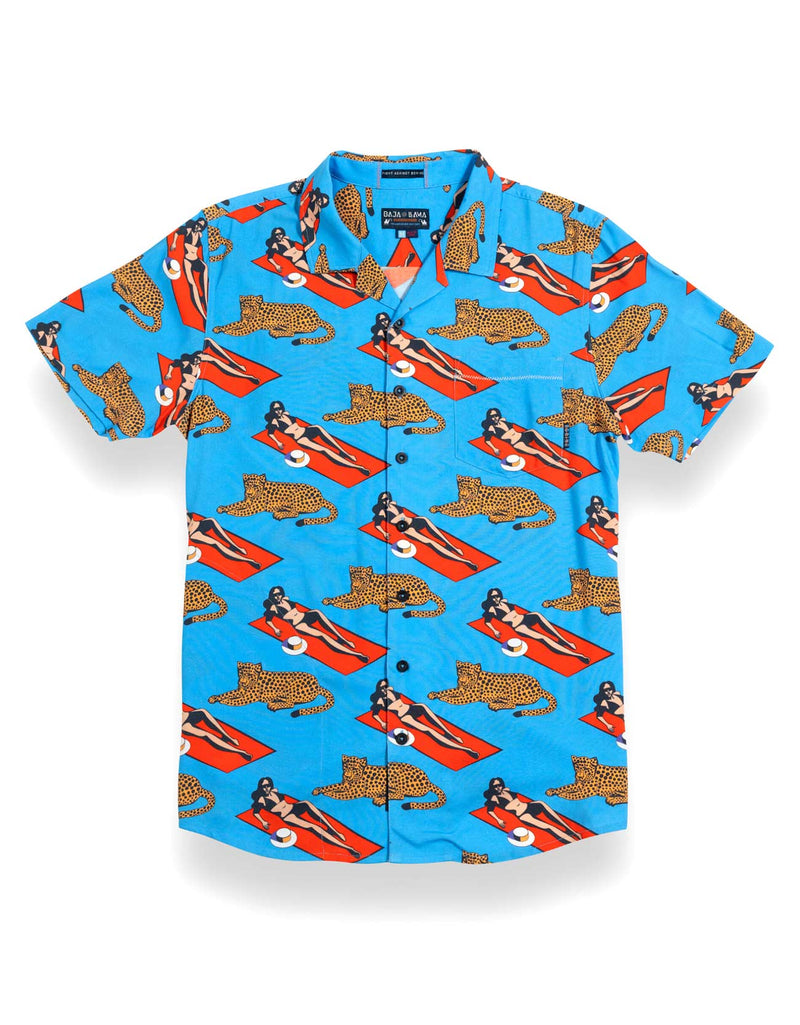 Load image into Gallery viewer, PURRFECT WOMAN - BLUE NIGHTHAWK™ BUTTON UP by Bajallama