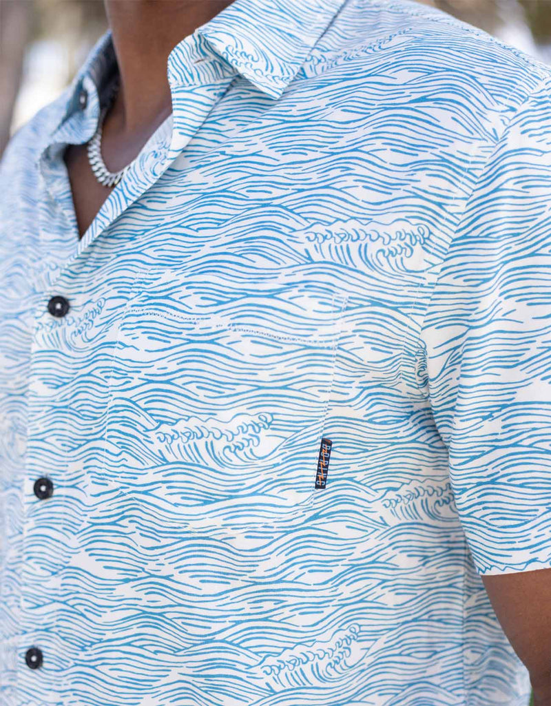 Load image into Gallery viewer, ROLL TIDES - LIGHT BLUE 7-SEAS™ BUTTON UP by Bajallama