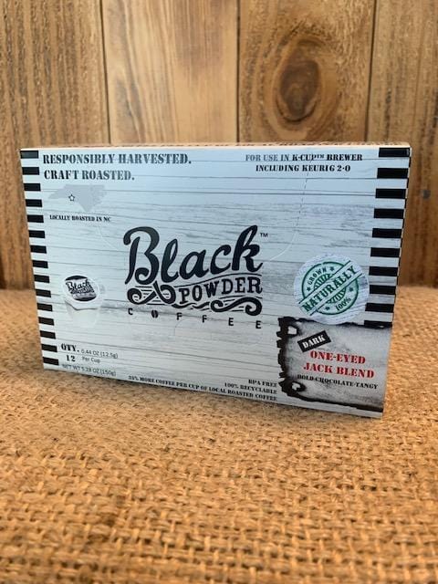 Load image into Gallery viewer, One-Eyed Jack Blend | Dark Roast | Single Serve Cups, Box of 12 by Black Powder Coffee