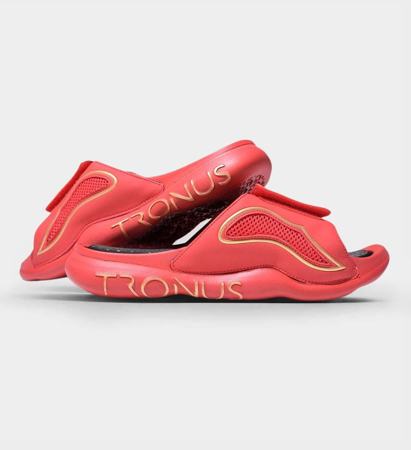 Load image into Gallery viewer, Womens Luxe Sports Recovery Slides Fire By Tronus Footwear